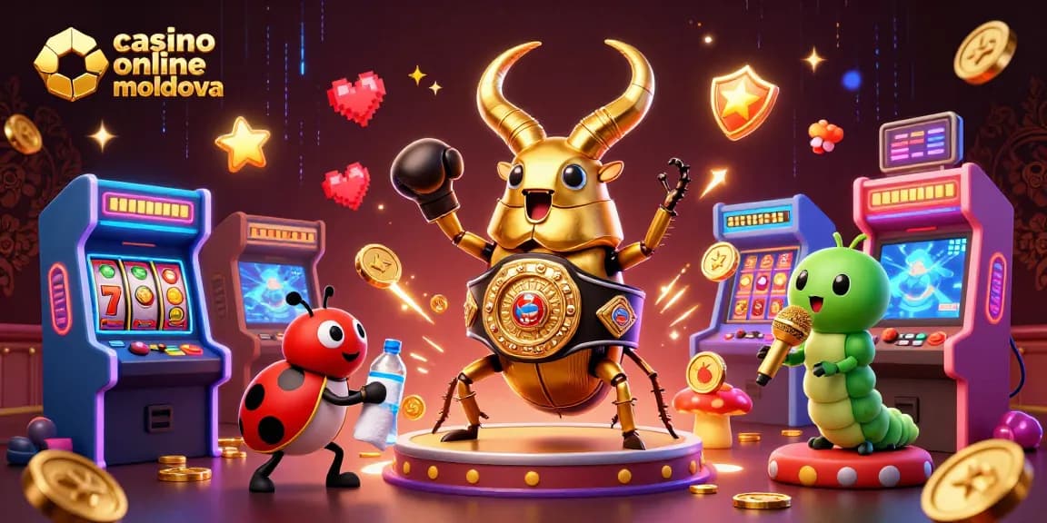 Sloturi captivante și câștiguri pe casino online moldova, desfășurat într-o scenă dinamică.