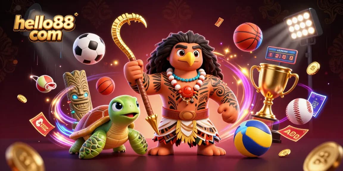 Bet on 3D illustrated adventures with hello88 com’s vibrant casino-themed scene.