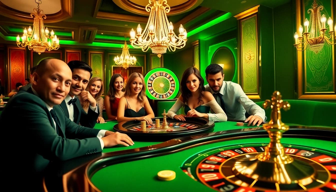 Players engaging in a thrilling game at a poker table inspired by https://rr88co.net/, showcasing excitement and strategy.