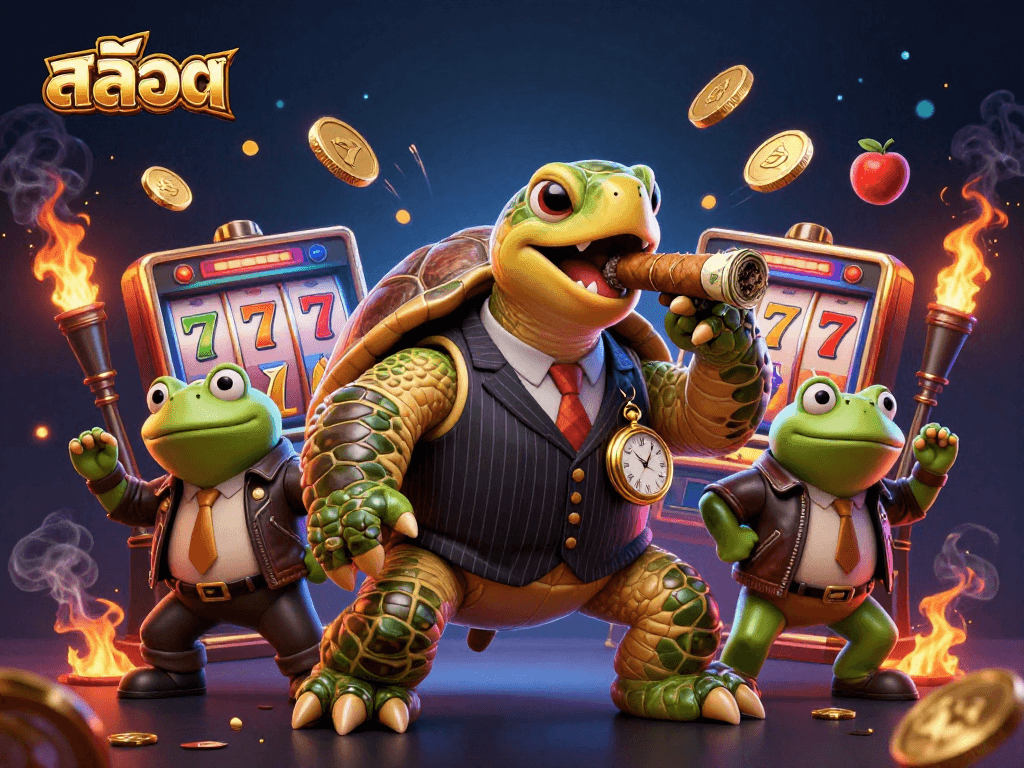 Engage with the thrilling สล็อต experience through an ultra-detailed casino illustration.