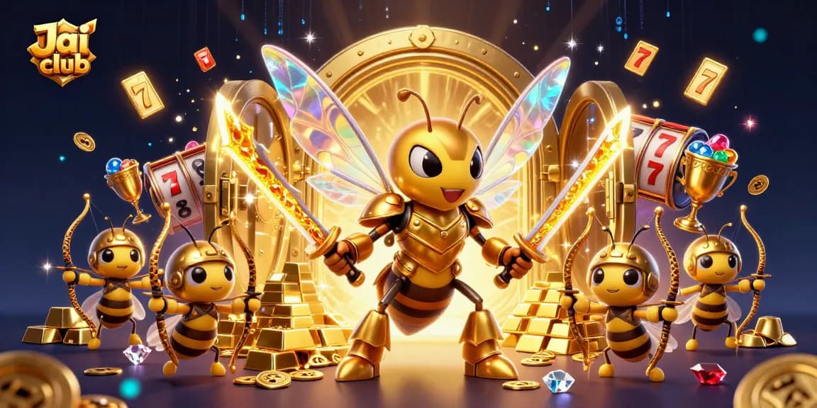 Engage with Jai club's thrilling slots alongside a giant hornet warrior and treasure!