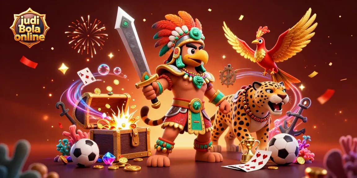 Play judi bola online with thrilling sports betting action in an ultra-detailed 3D illustration.