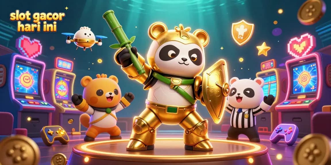 Engage in thrilling gameplay with slot gacor hari ini showcased in a 3D colorful casino scene.