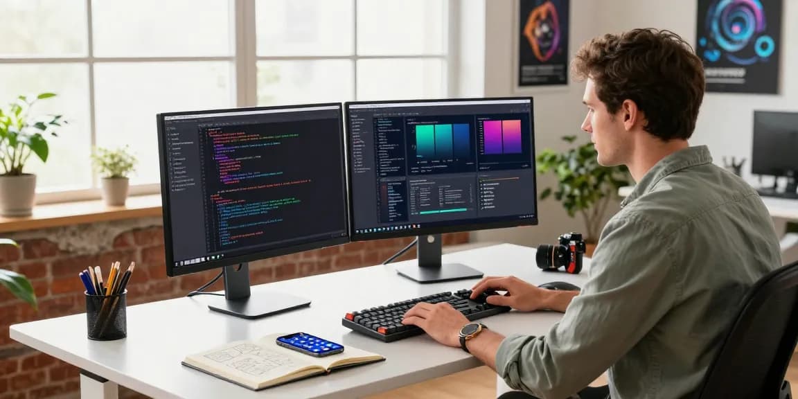Efficient software development scene highlighting Snipaste usage in a modern workspace.