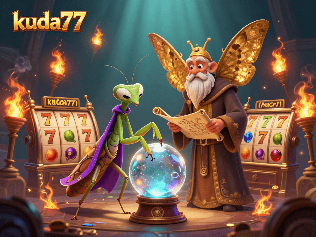 Permainan slot online kuda77 dengan elemen berkilau dan karakter menyihir menarik perhatian.