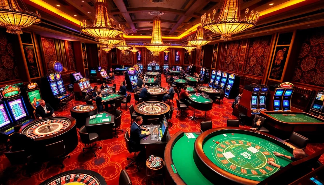 Winning at Lc88 with vibrant casino ambiance and exciting gaming action.