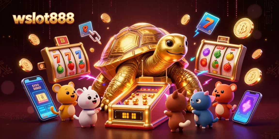 Memenangkan permainan slot gacor di wslot888 dengan karakter kartun yang menarik dan simbol keberuntungan.