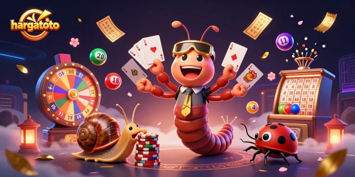 Engage with hargatoto as colorful lottery balls bounce around dynamic casino characters.
