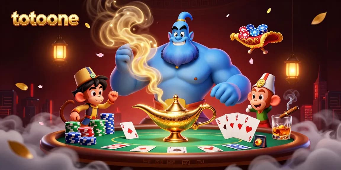 Menangkan permainan di totoone dengan geninya yang kuat dan karpet ajaib penuh chip poker.