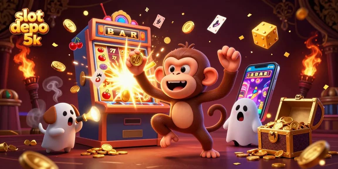 Experience thrilling gameplay with slot depo 5k in this dynamic casino scene.
