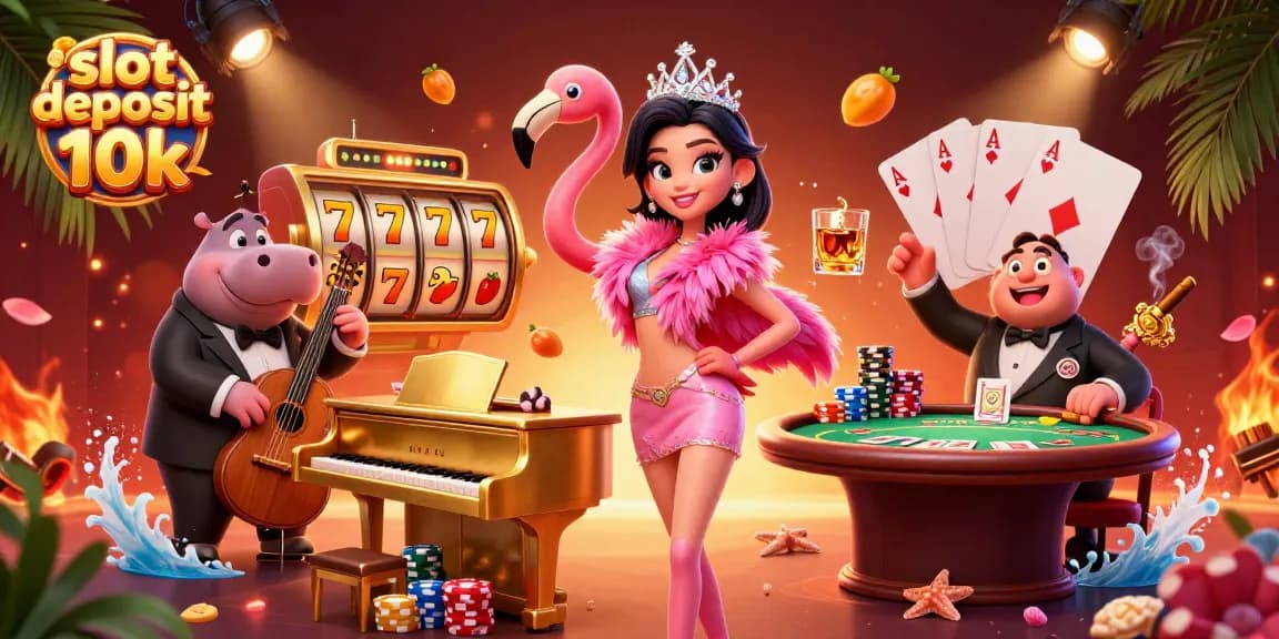 Engage in thrilling action at the slot deposit 10k casino with vibrant characters and game elements.