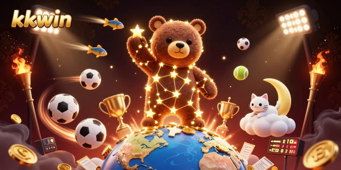 kkwin players scoop up coins while betting on exciting games with sports elements dynamically surrounding them.