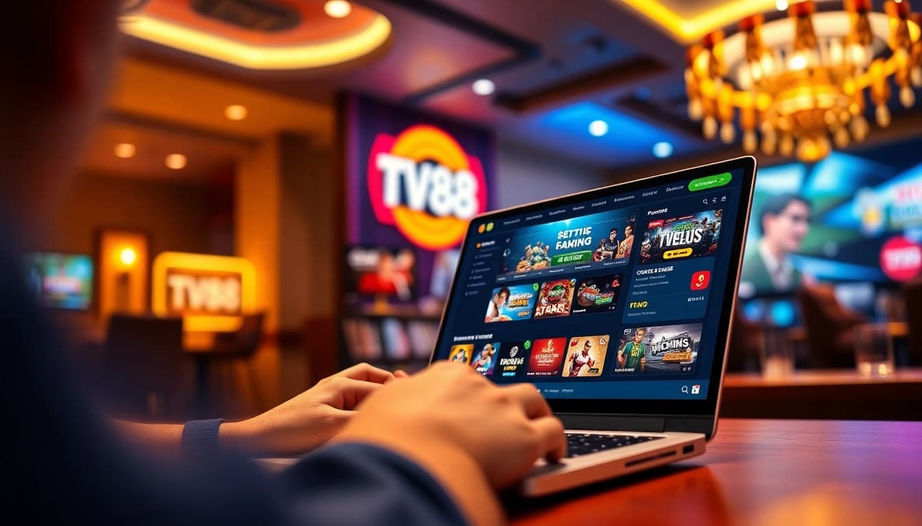 Engaging online gaming experience at TV88 with a modern interface showcasing vibrant game options.