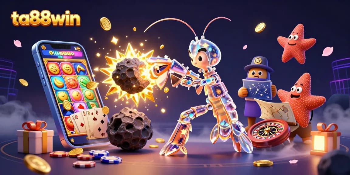Experience thrilling gameplay with ta88win; a galactic samurai in action amidst casinos and treasure.