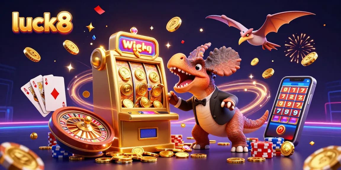 Catch the excitement with luck8 as a pachycephalosaurus plays the slots and coins fly everywhere.