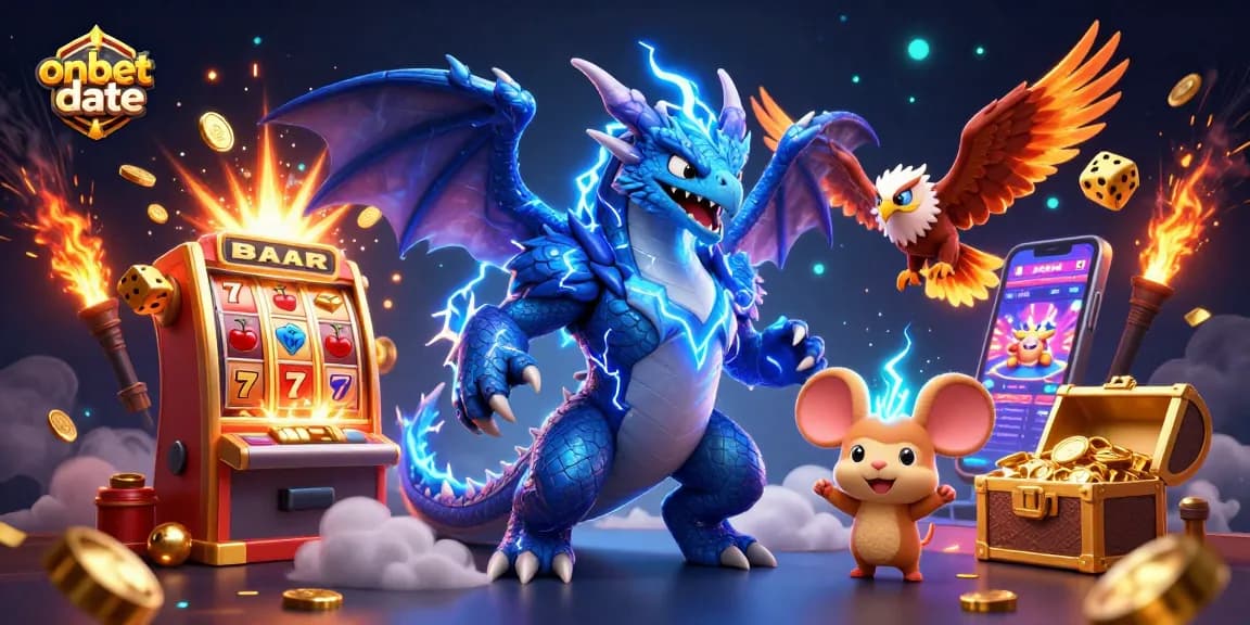 Experience thrilling action at onbet date, featuring a 3D thunder dragon and explosive slot machines.
