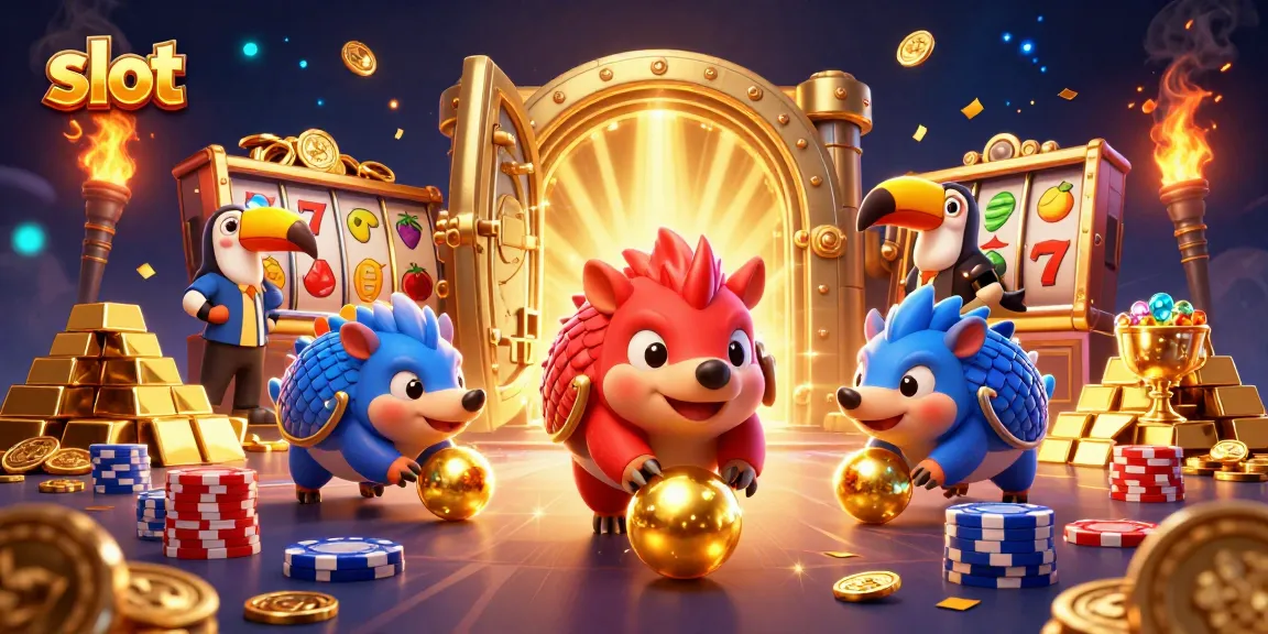 Slot enthusiasts enjoying a vibrant gaming scene with animated pangolins and colorful symbols.