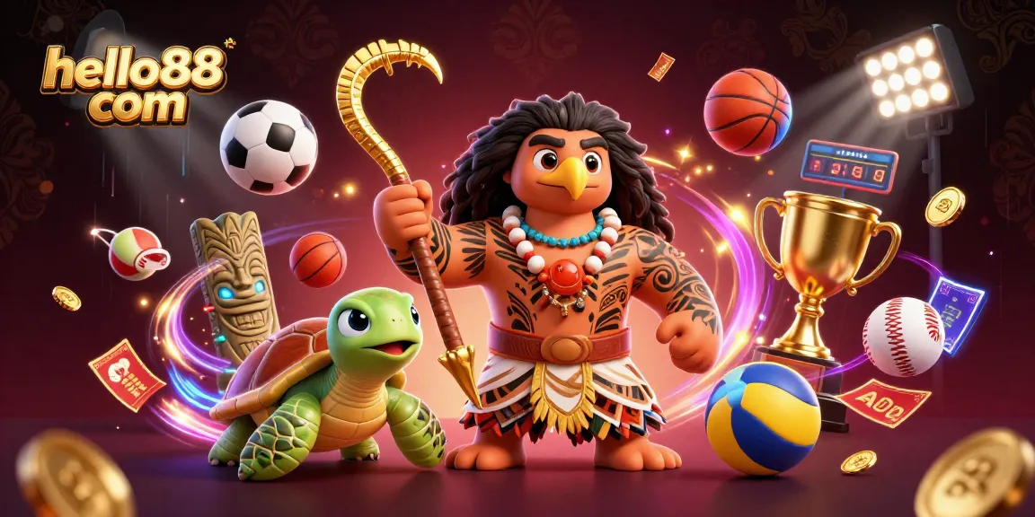 Bet on 3D illustrated adventures with hello88 com’s vibrant casino-themed scene.