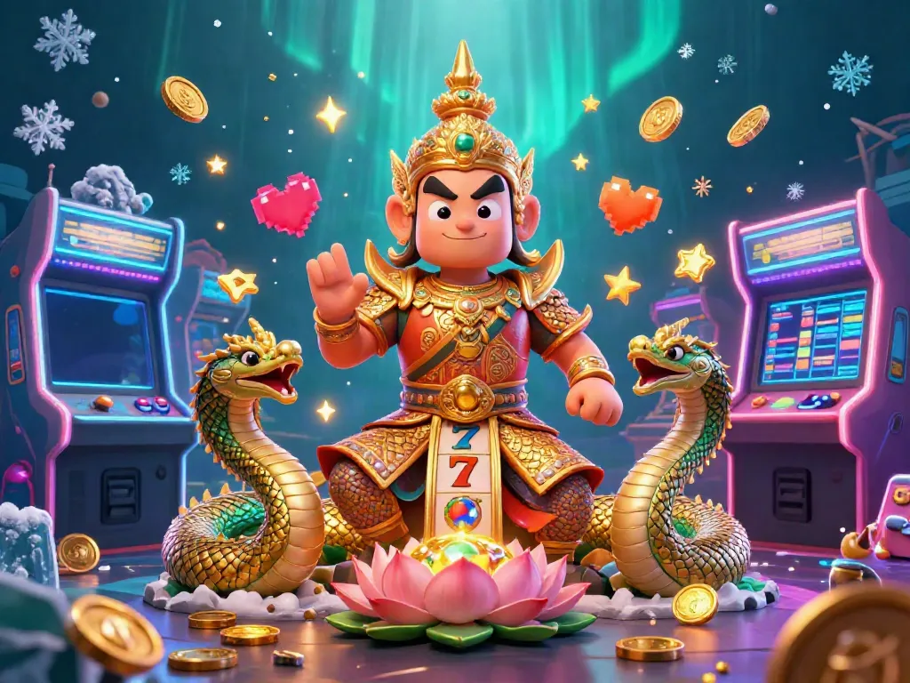 Join gacor123 in an exciting gaming experience with vibrant slot machines and energetic characters.