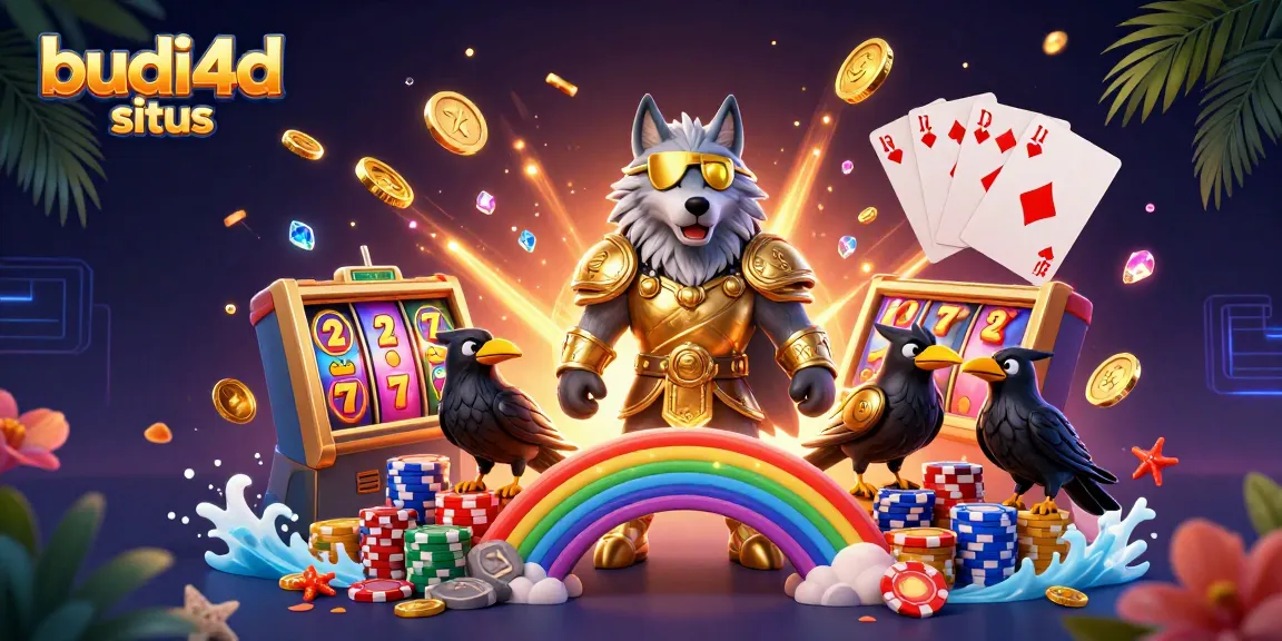 Experience the excitement of budi4d situs as Odin and his ravens conquer the jackpot in a vibrant casino scene.