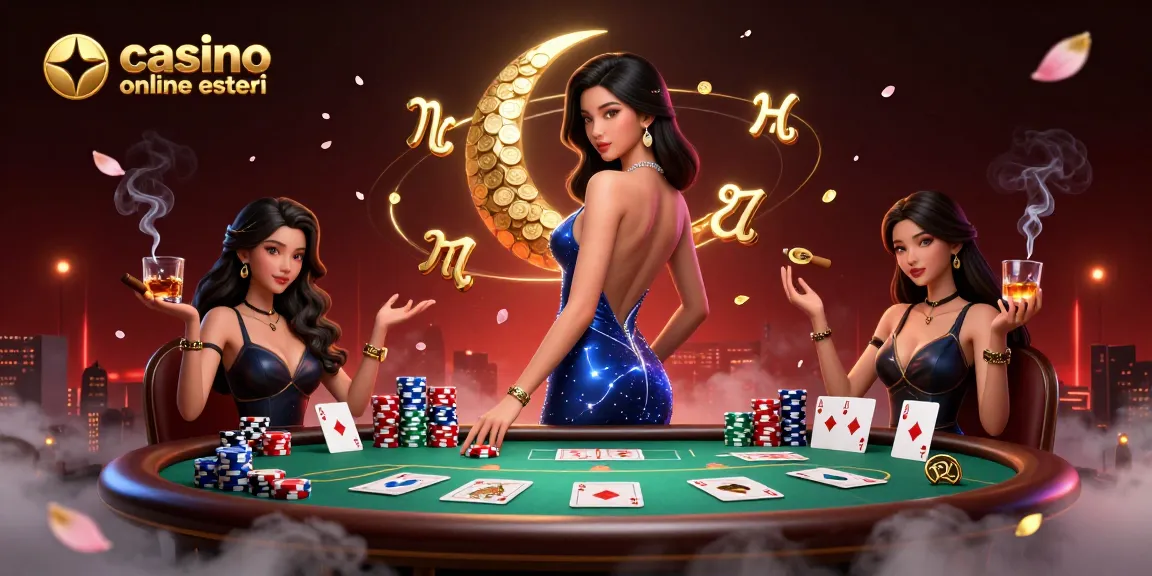 Vivi l'emozione dei casinò online esteri con una scena 3D fotorealistica di poker ed eleganza.