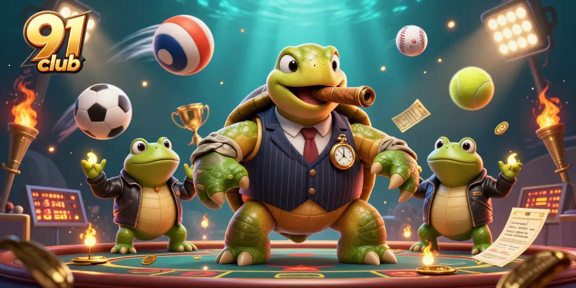 Engage in exciting games at 91 club with immersive visuals showcasing fun characters and dynamic elements.