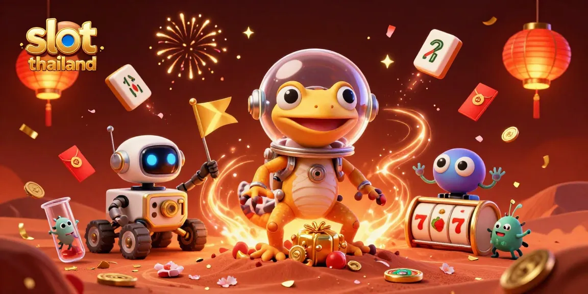 Experience the thrill of slot thailand with a Martian gecko uncovering a golden casino.