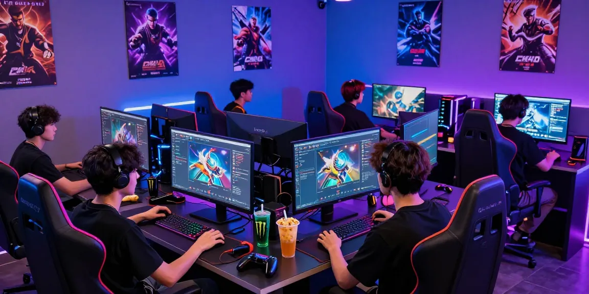 Cika4D gaming experience with friends in a vibrant gaming lounge, surrounded by consoles and snacks.