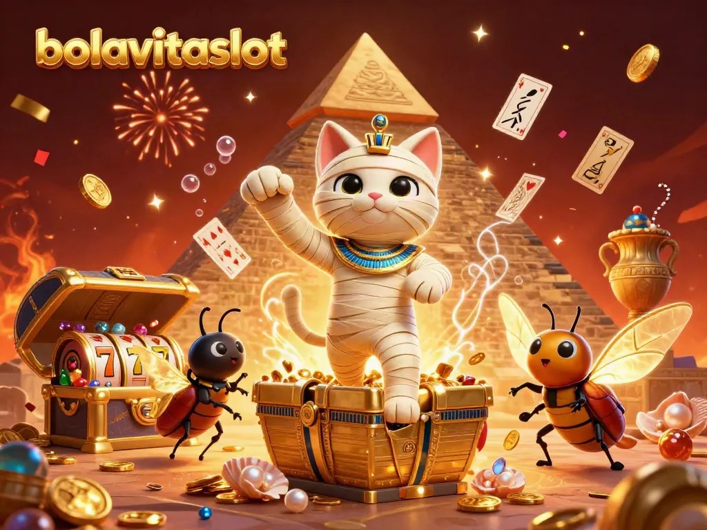 Experience the adventure of bolavitaslot with characters and elements bursting in a vibrant casino scene.