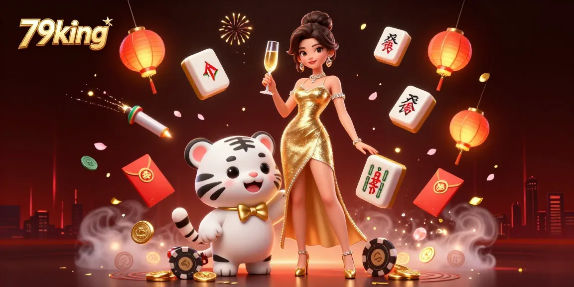 Experience thrilling moments with 79king in this vibrant casino-themed digital illustration showcasing luxury and fortune.