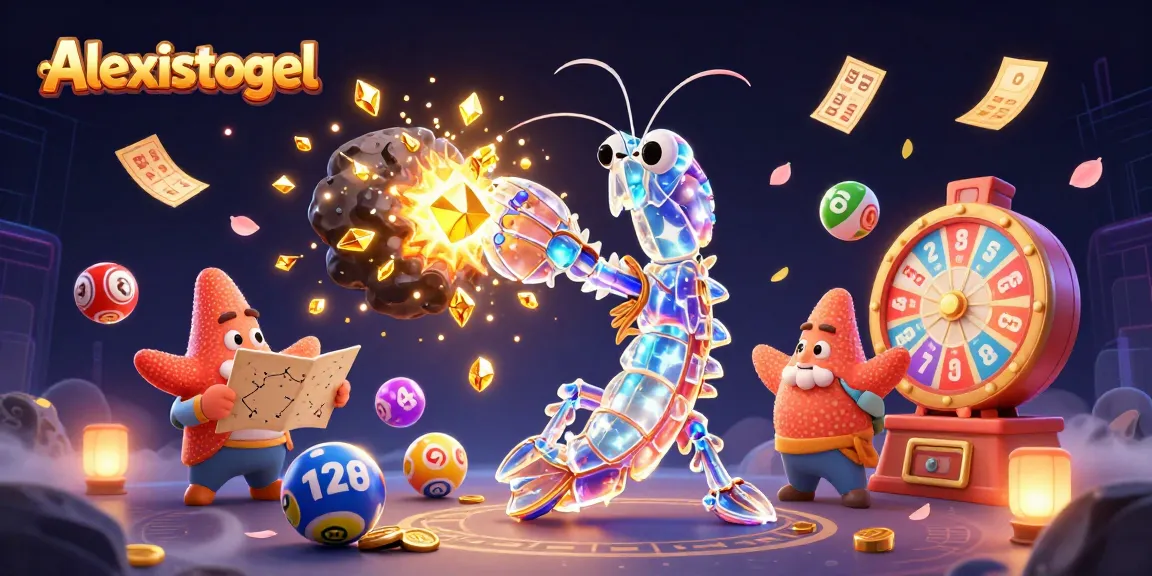 Aksi taruhan tepat dari Alexistogel yang ditampilkan dengan bola lotere berwarna-warni, kemenangan jackpot, dan atmosfer kasino yang menyenangkan.