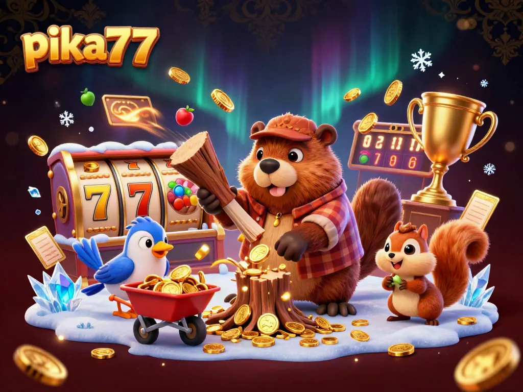 Pika77 invites players to experience exciting online casino adventures with vibrant slot elements and characters.