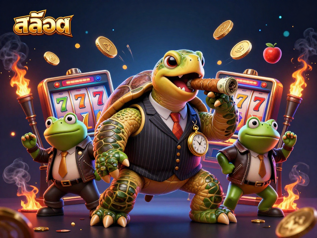 Engage with the thrilling สล็อต experience through an ultra-detailed casino illustration.