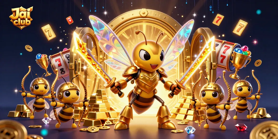 Engage with Jai club's thrilling slots alongside a giant hornet warrior and treasure!
