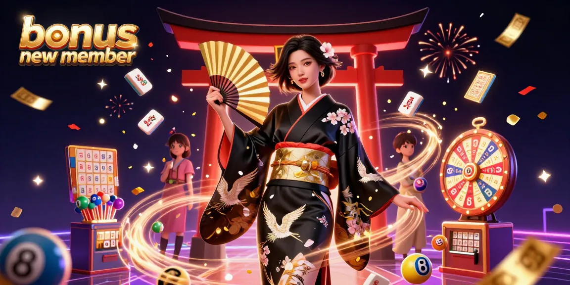 Experience the excitement of a bonus new member offer with vibrant casino elements and culturally rich imagery in this illustration.
