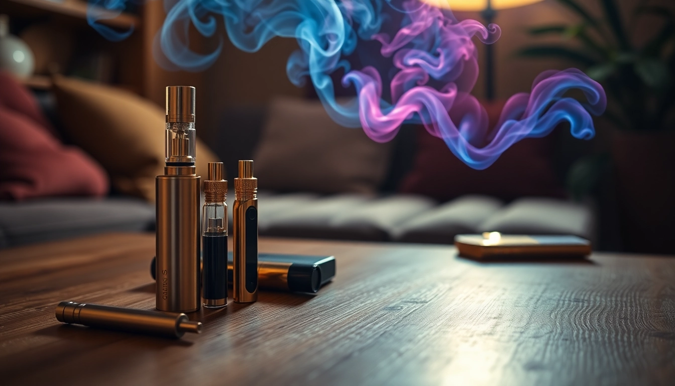 Elevate your experience with a premium Cannabis Vape setup showcasing stylish vape pens and cartridges.