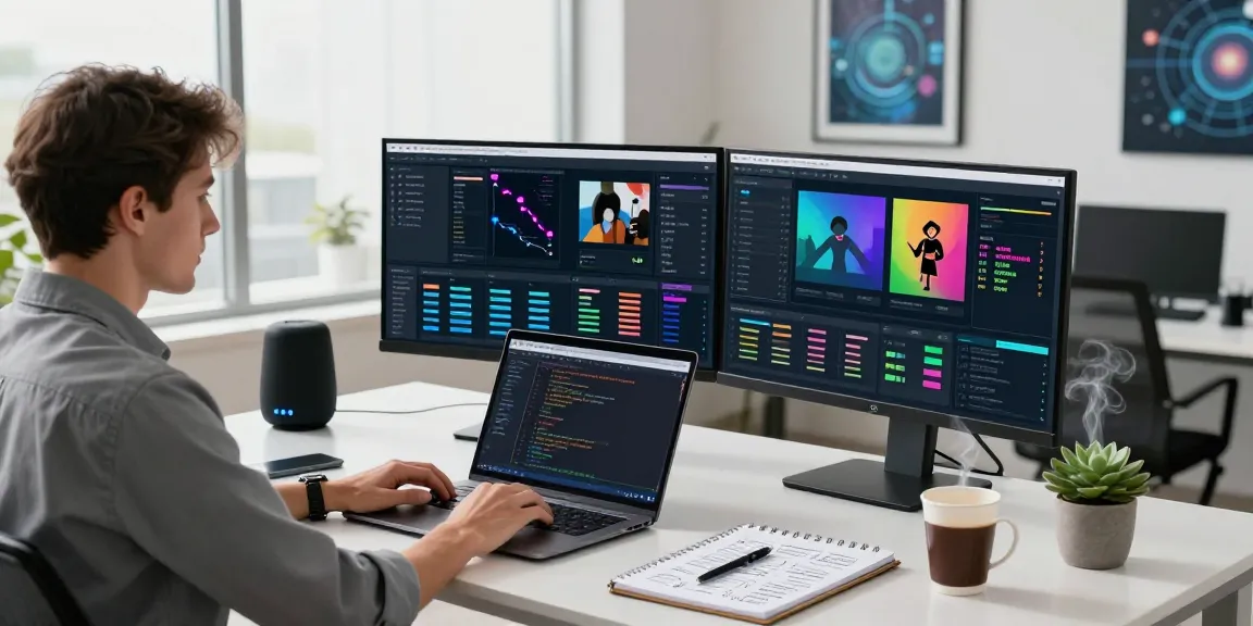 AI detector in use at a modern workspace for content moderation and analytics.