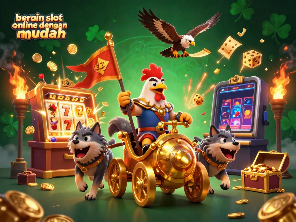 Menang besar bermain slot online dengan mudah di Slot88, lihat simbol jackpot dan smartphone.