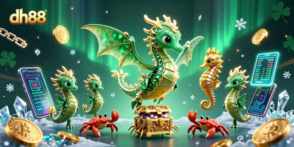 Experience thrills with dh88 as a sea dragon guards a treasure trove in a dazzling casino adventure.