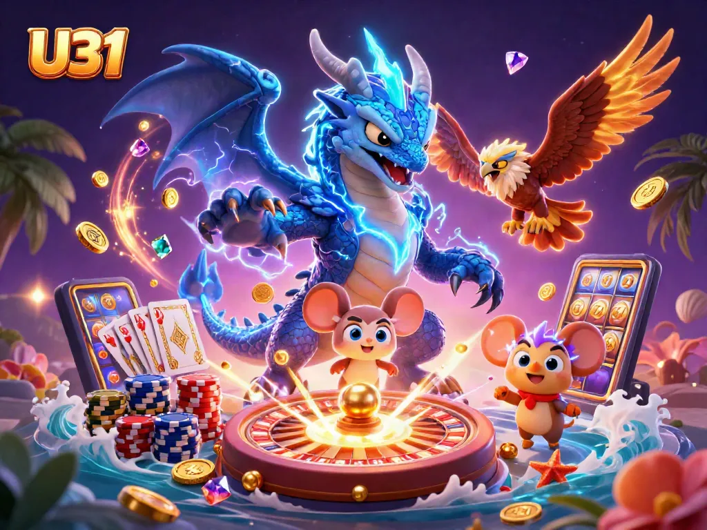 Experience thrilling gameplay with U31 casino's vibrant characters and golden rewards.