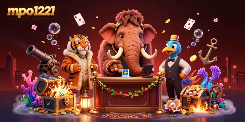Join the excitement of mpo1221 with a mammoth bouncer and thrilling casino atmosphere.