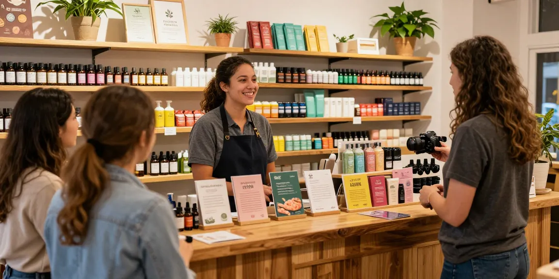 CBD Shop mit einladendem Innenraum und freundlichem Personal.