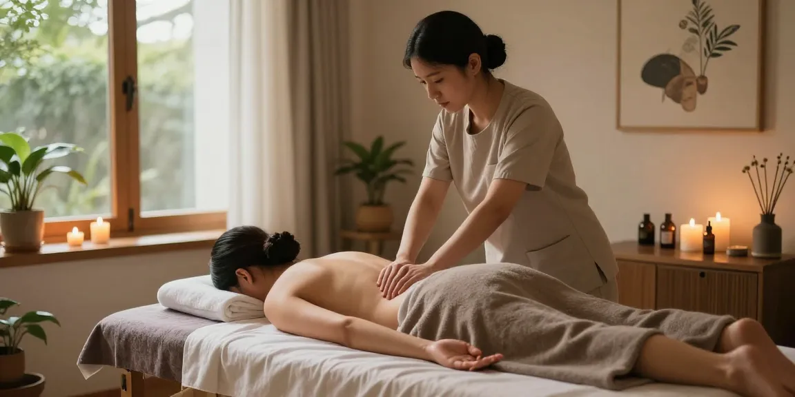 Relaxing 1인샵 massage therapy in a peaceful setting with soft lighting and soothing oils.
