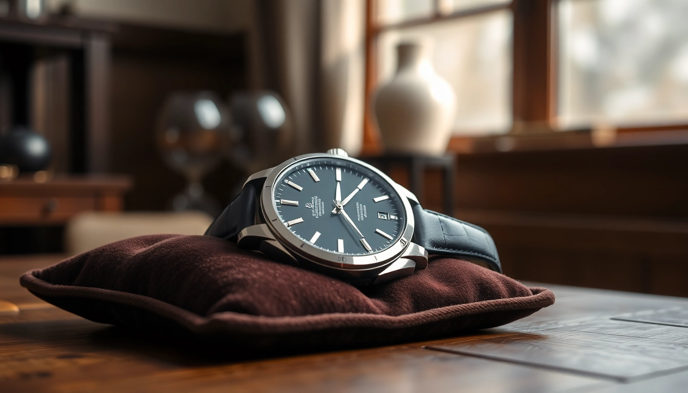 Showcasing a luxury replica watch elegantly placed on a velvet cushion with intricate details.