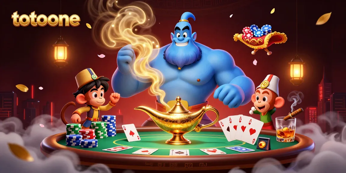 Menangkan permainan di totoone dengan geninya yang kuat dan karpet ajaib penuh chip poker.