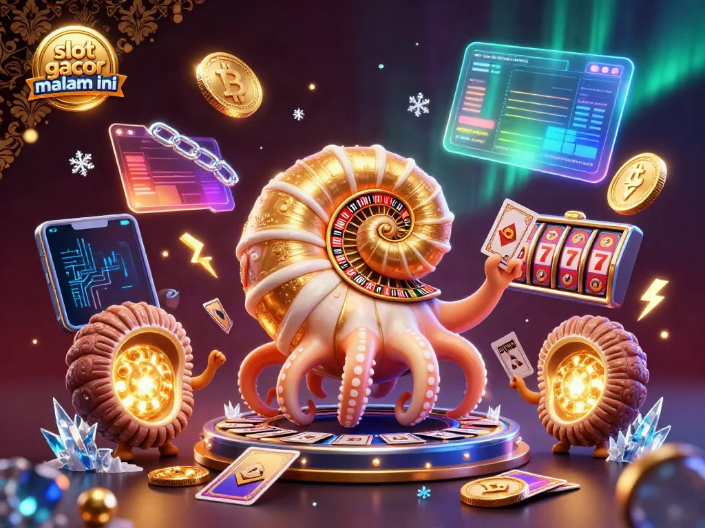 Menangkan jackpot dengan slot gacor malam ini dalam ilustrasi 3D yang kaya detail dan elemen perjudian.