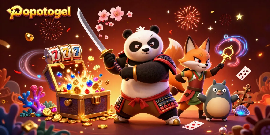 Experience thrilling wins with popotogel, showcasing dynamic slot gameplay and magical characters.