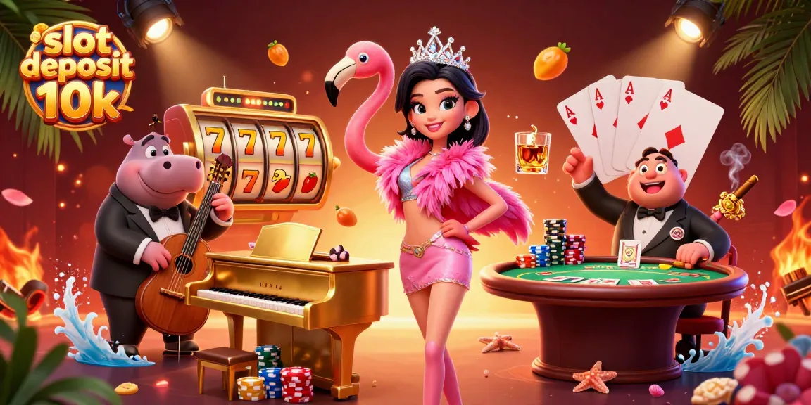 Engage in thrilling action at the slot deposit 10k casino with vibrant characters and game elements.