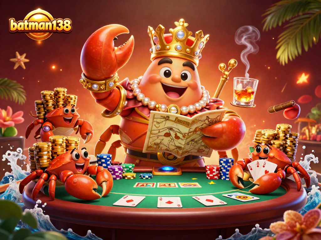 Batman138 menghadirkan keseruan memperebutkan kemenangan di meja poker yang glamor dalam ilustrasi 3D.