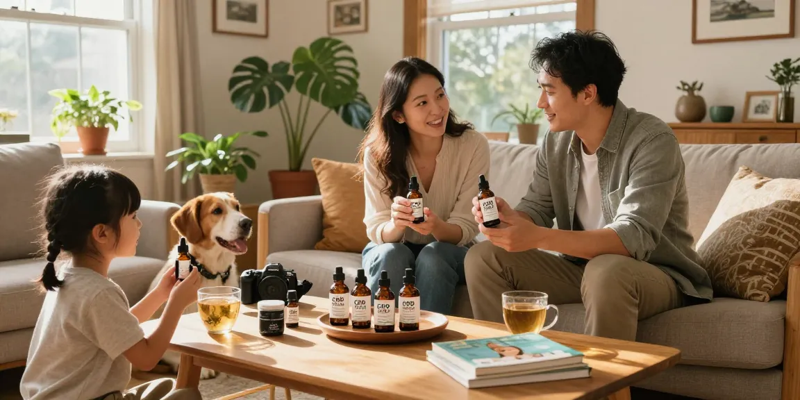 Canadian family enjoying CBD North products together in a cozy living room.